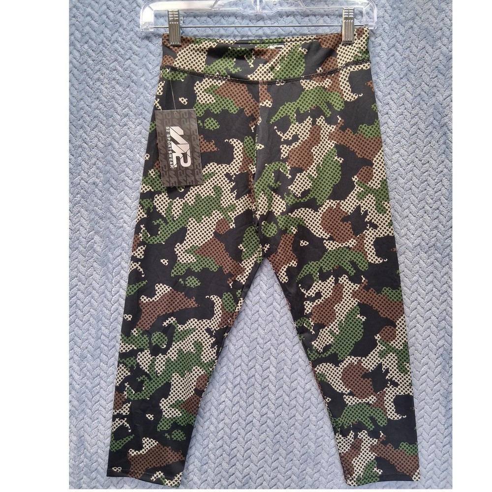 S2 Sportswear Women Camo StayCool Tight Fit Leggings Green Brown Size Small NWT